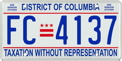 DC license plate FC4137