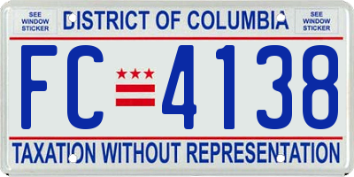 DC license plate FC4138