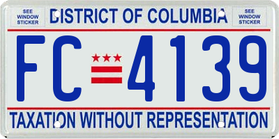 DC license plate FC4139