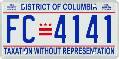 DC license plate FC4141
