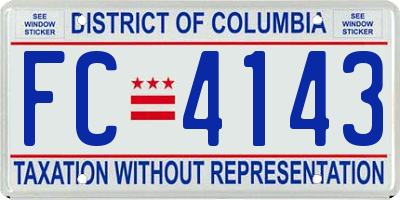 DC license plate FC4143