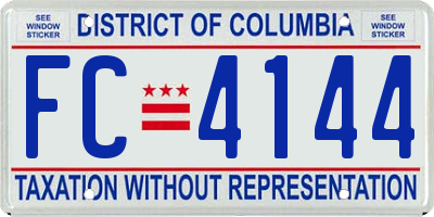 DC license plate FC4144