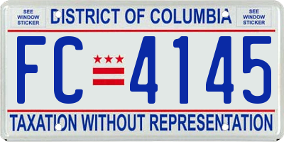 DC license plate FC4145