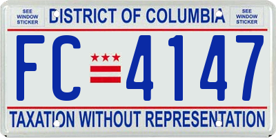 DC license plate FC4147