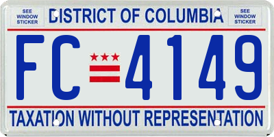 DC license plate FC4149