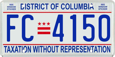 DC license plate FC4150