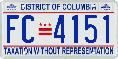 DC license plate FC4151