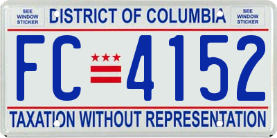 DC license plate FC4152