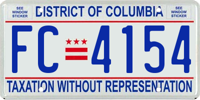 DC license plate FC4154