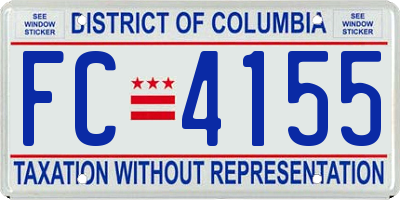 DC license plate FC4155