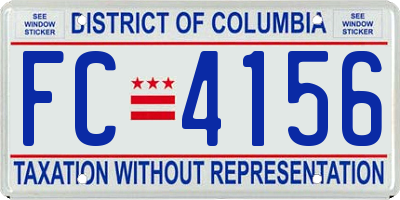 DC license plate FC4156