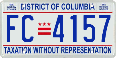 DC license plate FC4157