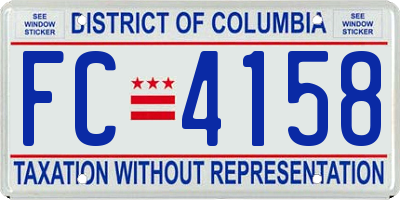 DC license plate FC4158