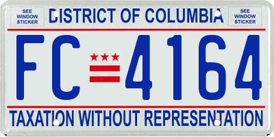 DC license plate FC4164