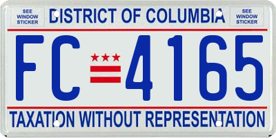 DC license plate FC4165