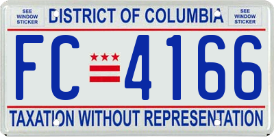 DC license plate FC4166