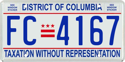 DC license plate FC4167