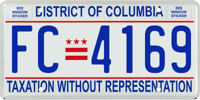 DC license plate FC4169