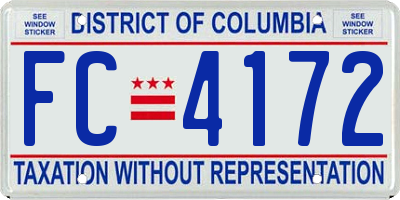 DC license plate FC4172