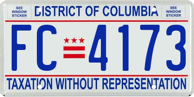 DC license plate FC4173