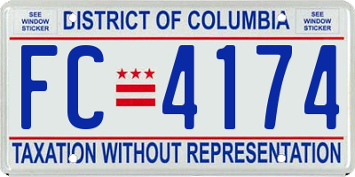 DC license plate FC4174