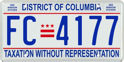 DC license plate FC4177