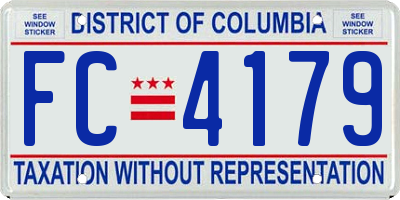 DC license plate FC4179