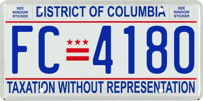 DC license plate FC4180