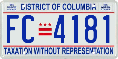 DC license plate FC4181