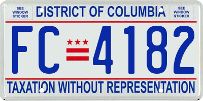 DC license plate FC4182