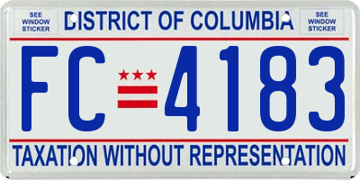 DC license plate FC4183