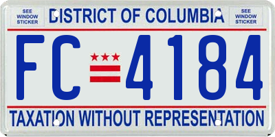 DC license plate FC4184