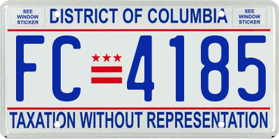 DC license plate FC4185