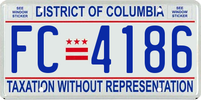 DC license plate FC4186