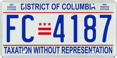 DC license plate FC4187