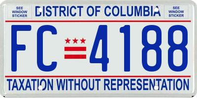 DC license plate FC4188