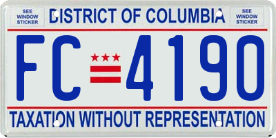 DC license plate FC4190