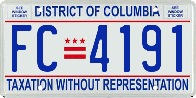 DC license plate FC4191