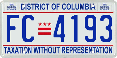 DC license plate FC4193