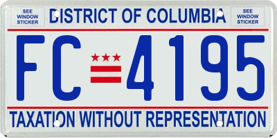 DC license plate FC4195