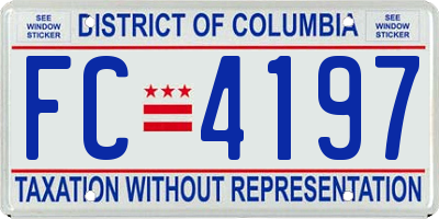 DC license plate FC4197