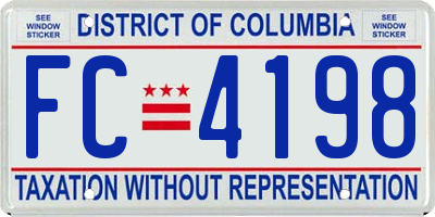 DC license plate FC4198