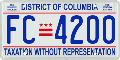 DC license plate FC4200