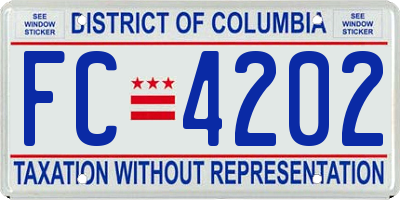 DC license plate FC4202