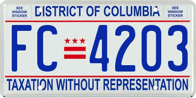 DC license plate FC4203