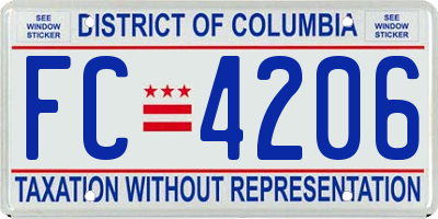 DC license plate FC4206