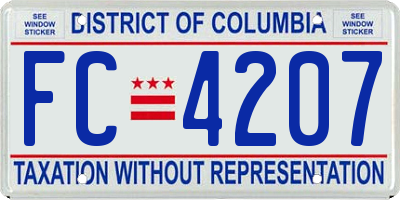 DC license plate FC4207