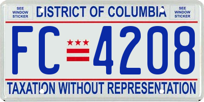 DC license plate FC4208