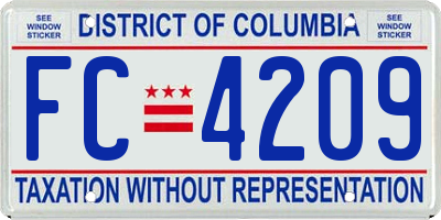 DC license plate FC4209