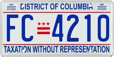 DC license plate FC4210